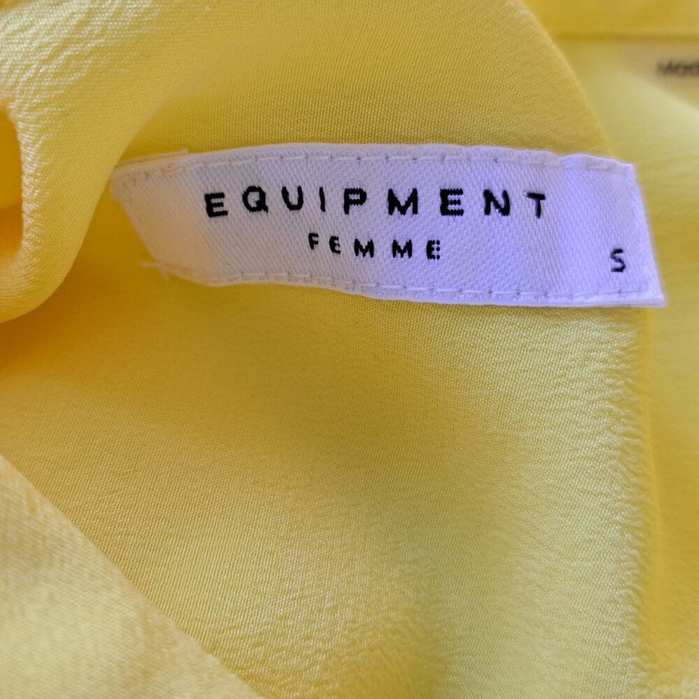 EQUIPMENT Brett Silk Button-Front Shirt Size Small Lemon Yellow Long Sleeve - Picture 6 of 10